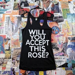 WYATR - Will You Accept This‎ Rose? Black Racerback Tank Top - Women's Medium